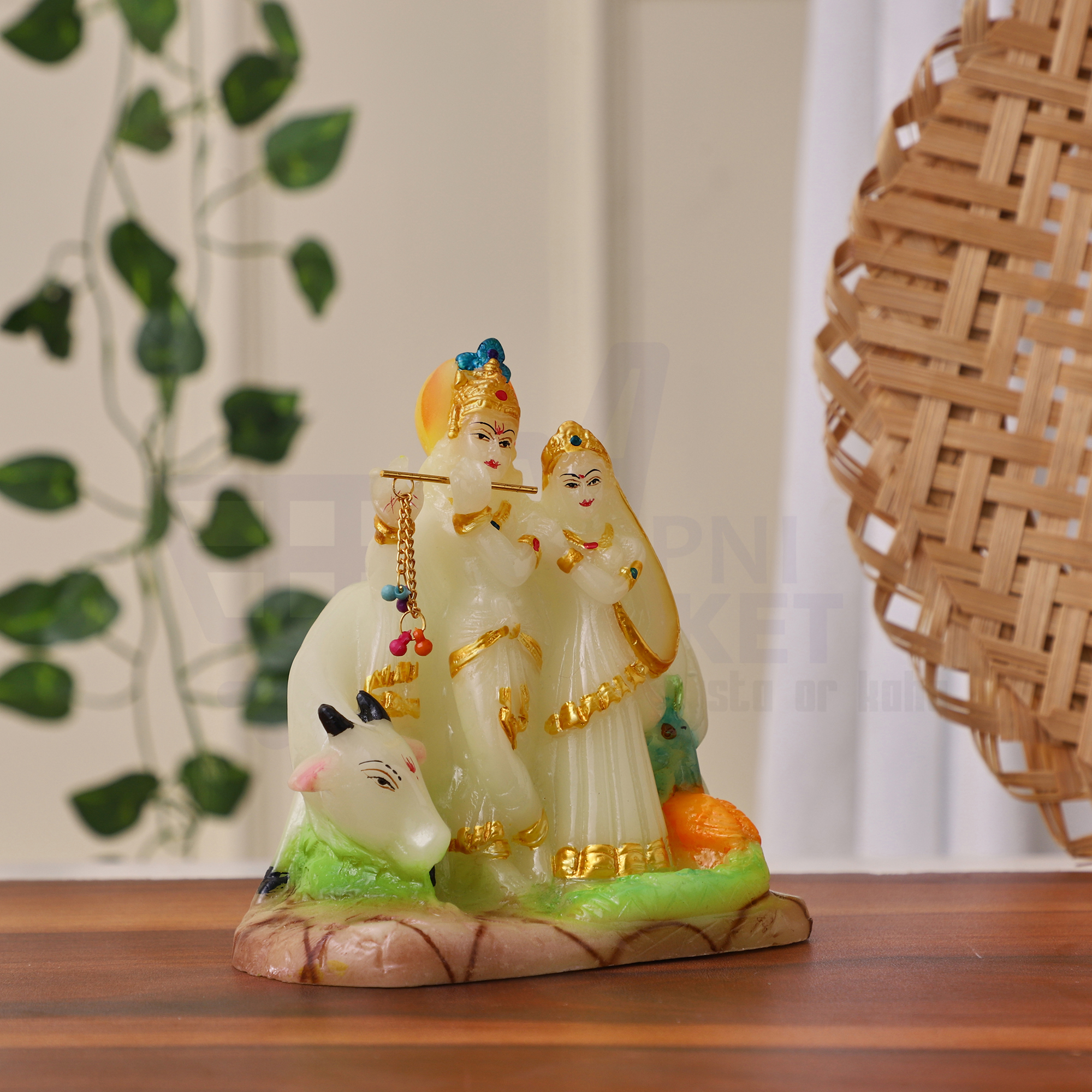 Radha Krishna marble idol